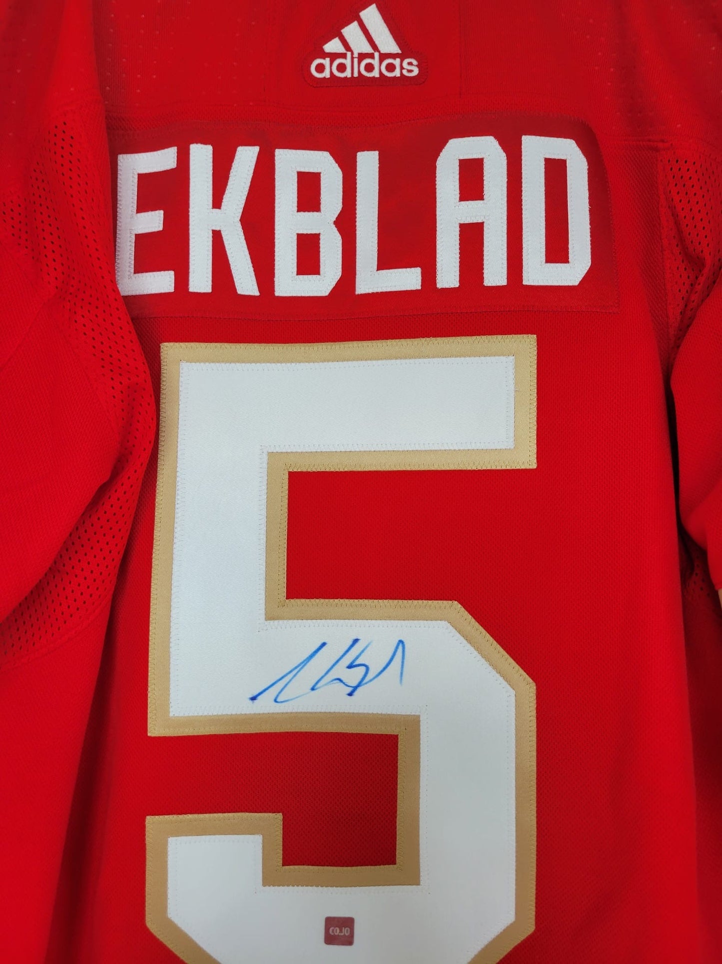 Panthers Aaron Ekblad Autographed Adidas Authentic Red 54 (COJO) NWT