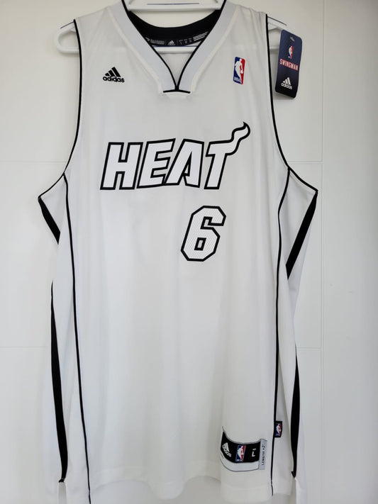 Heat LeBron James Adidas Swingman White Hot L (NWT)