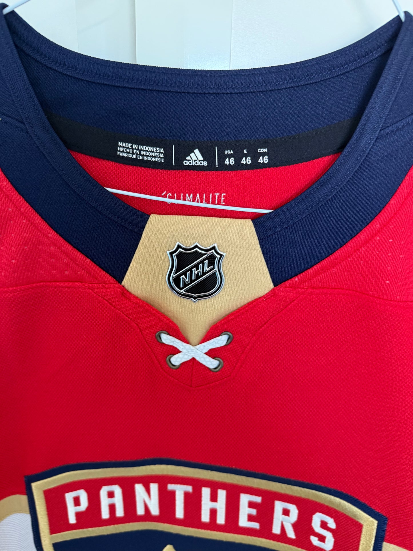 Panthers Roberto Luongo Adidas Climalite Authentic Red 46 (NWT)