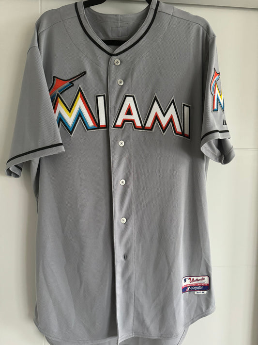 Marlins Jose Fernandez TEAM ISSUED Majestic Athletic Gray 46