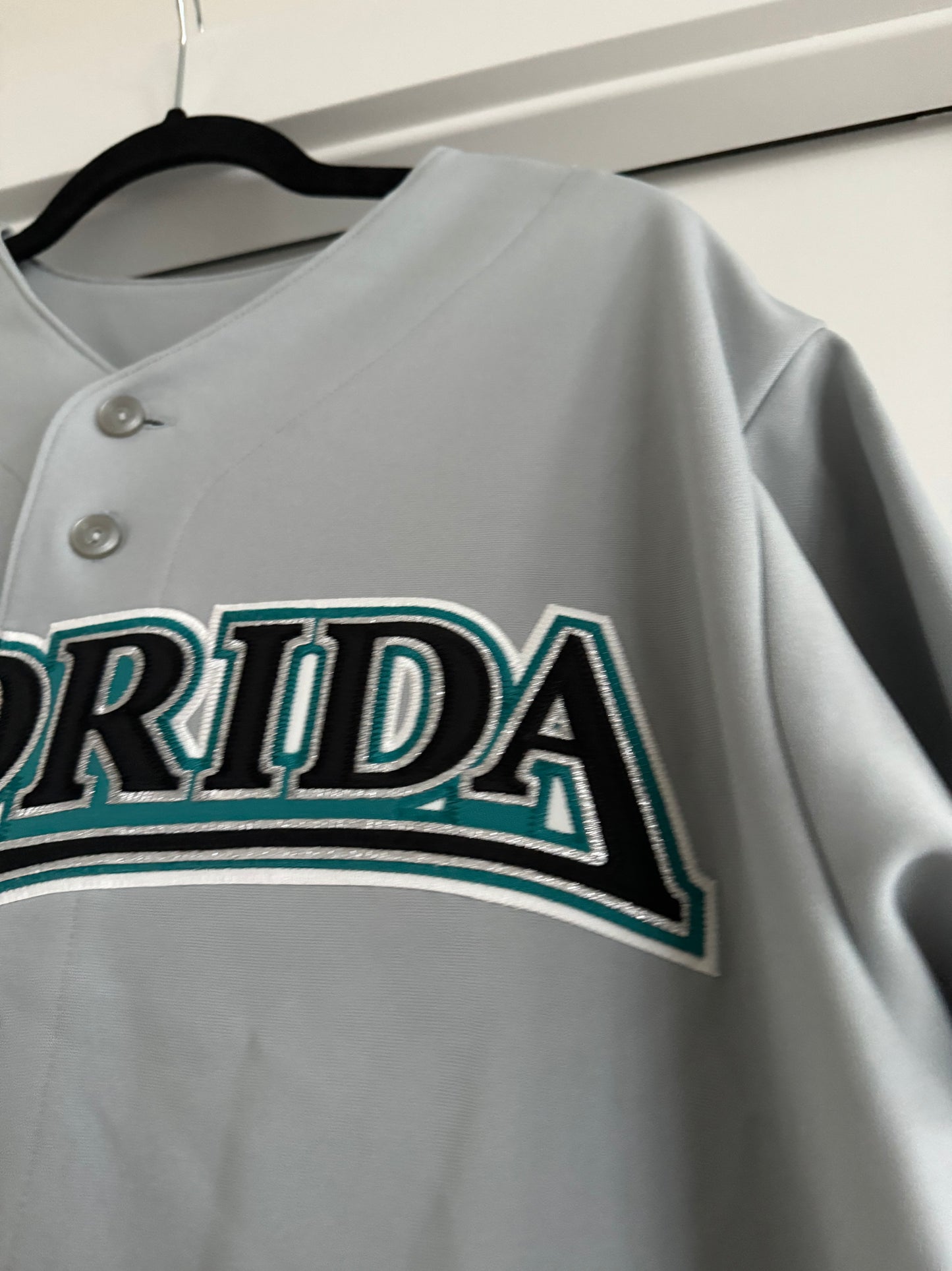 Florida Marlins Majestic Athletic Replica Grey L NWT