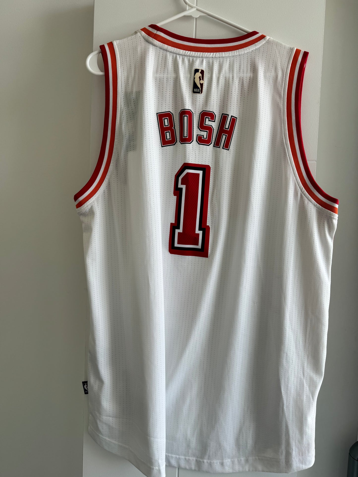 Heat Chris Bosh Adidas Swingman White 2015-2016 Hardwood Classics XL NWT