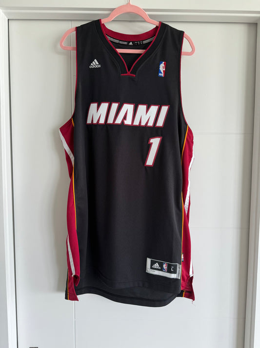 Heat Chris Bosh Adidas Swingman Black L (fits more like an XL) used