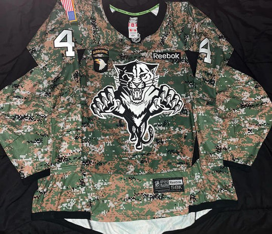 Panthers Erik Gudbranson Reebok Edge Team Issued Military Appreciation Warmup 58 (NWOT)