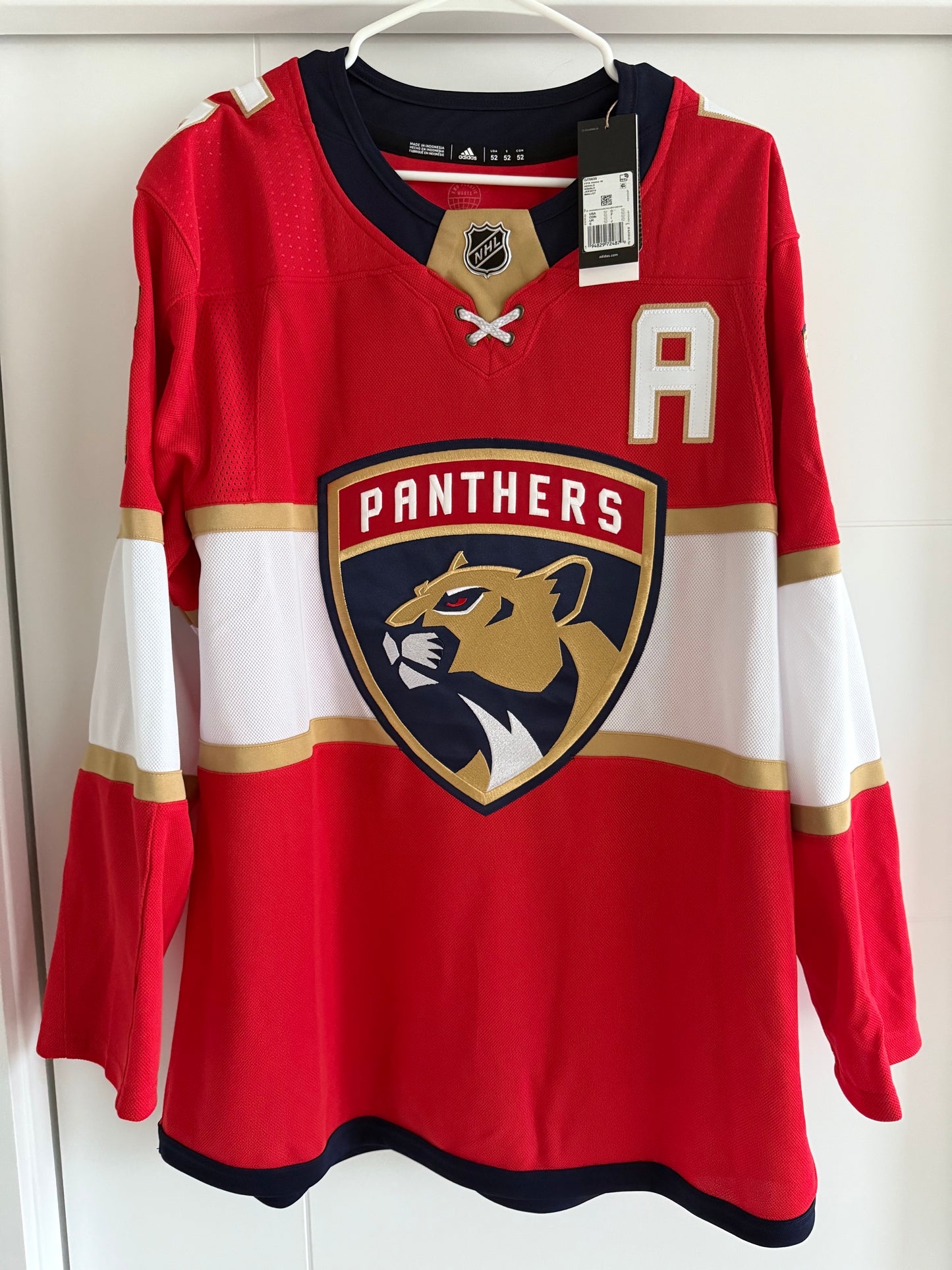 Panthers Aaron Ekblad Autographed Adidas Authentic Red 52 (AJ) NWT