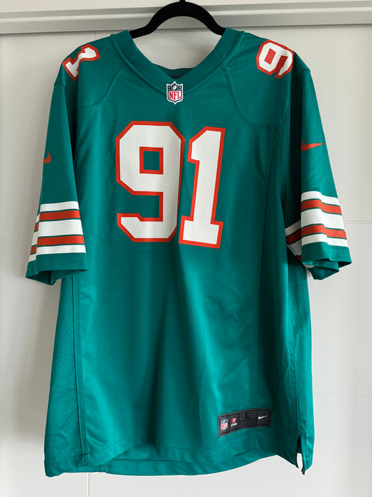 Dolphins Cameron Wake Nike Throwback Aqua L (Used)