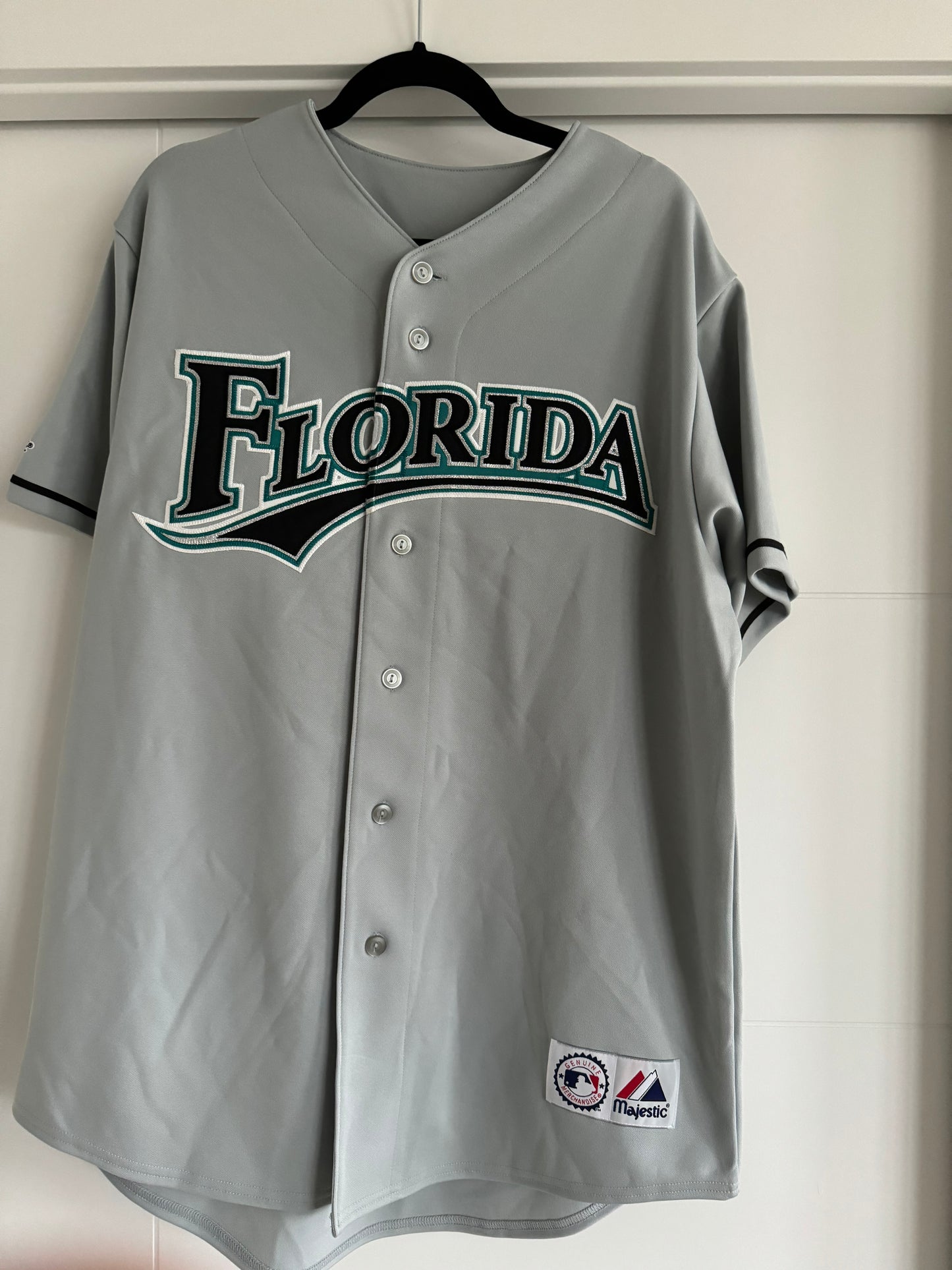 Florida Marlins Majestic Athletic Replica Grey L NWT