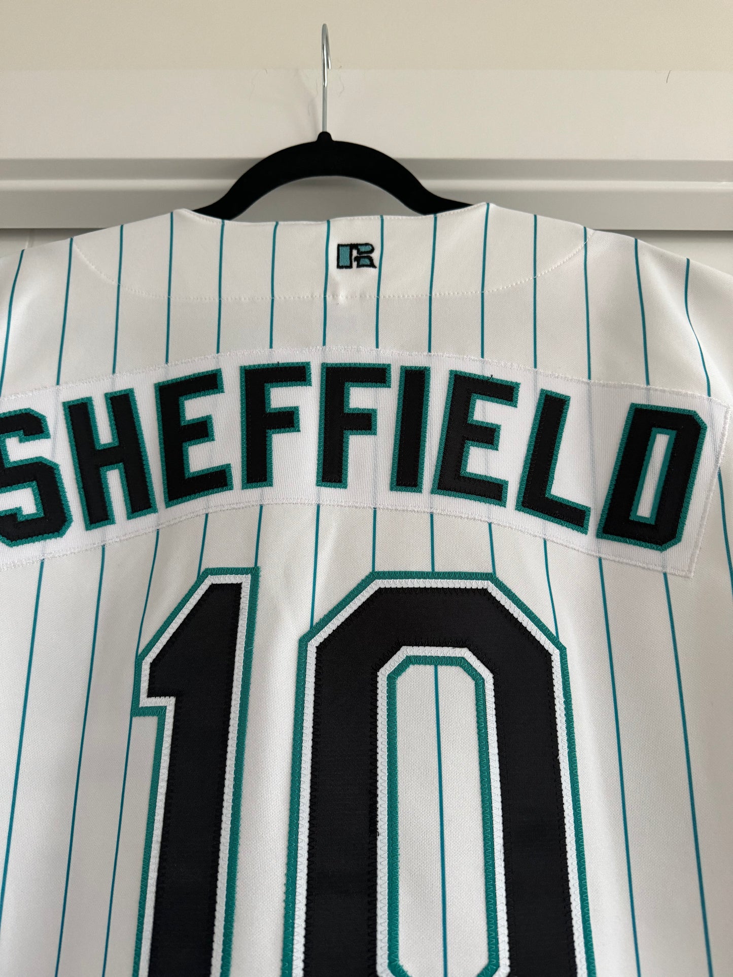 Marlins Gary Sheffield Russel Authentic White Pinstripe Vest 48 (used)