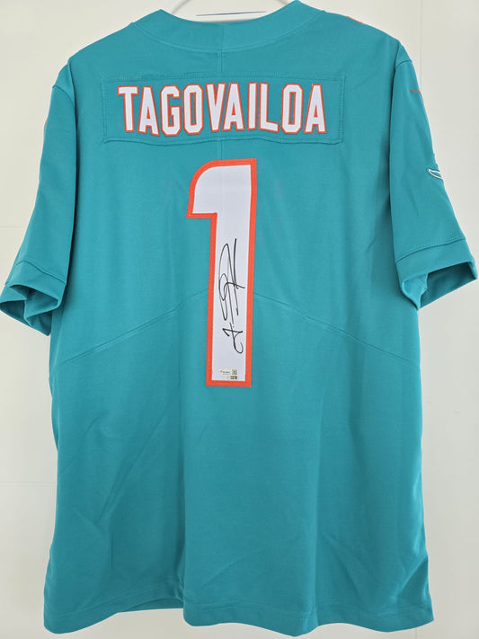 Dolphins Tua Tagovailoa Autographed Nike Limited Aqua 44 (NWT) Fanatics COA