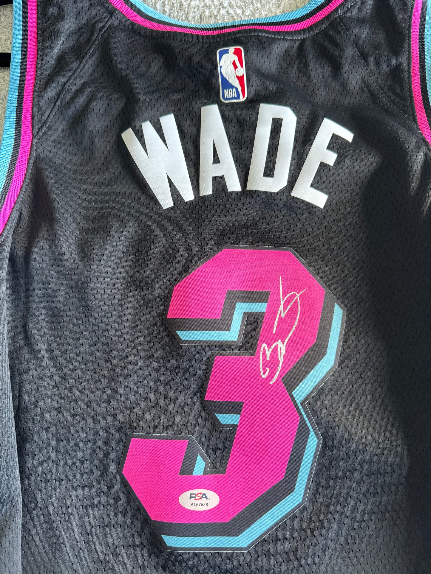 Heat Dwyane Wade Autographed Vice Nights Nike Swingman 48 PSA Authenticated (NWT)