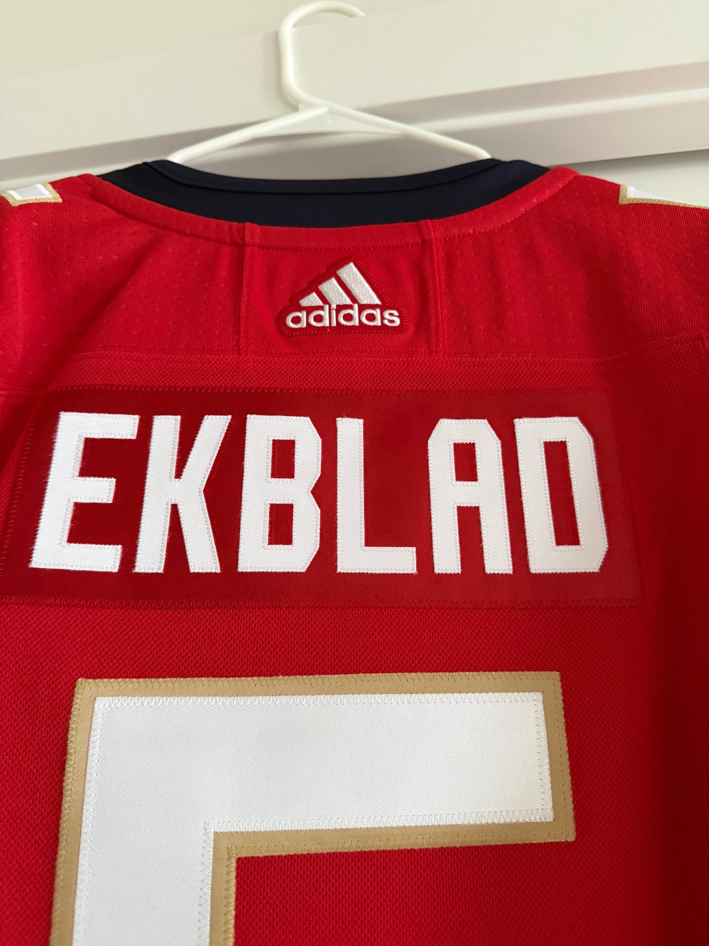 Panthers Aaron Ekblad Autographed Adidas Authentic Red 52 (AJ) NWT