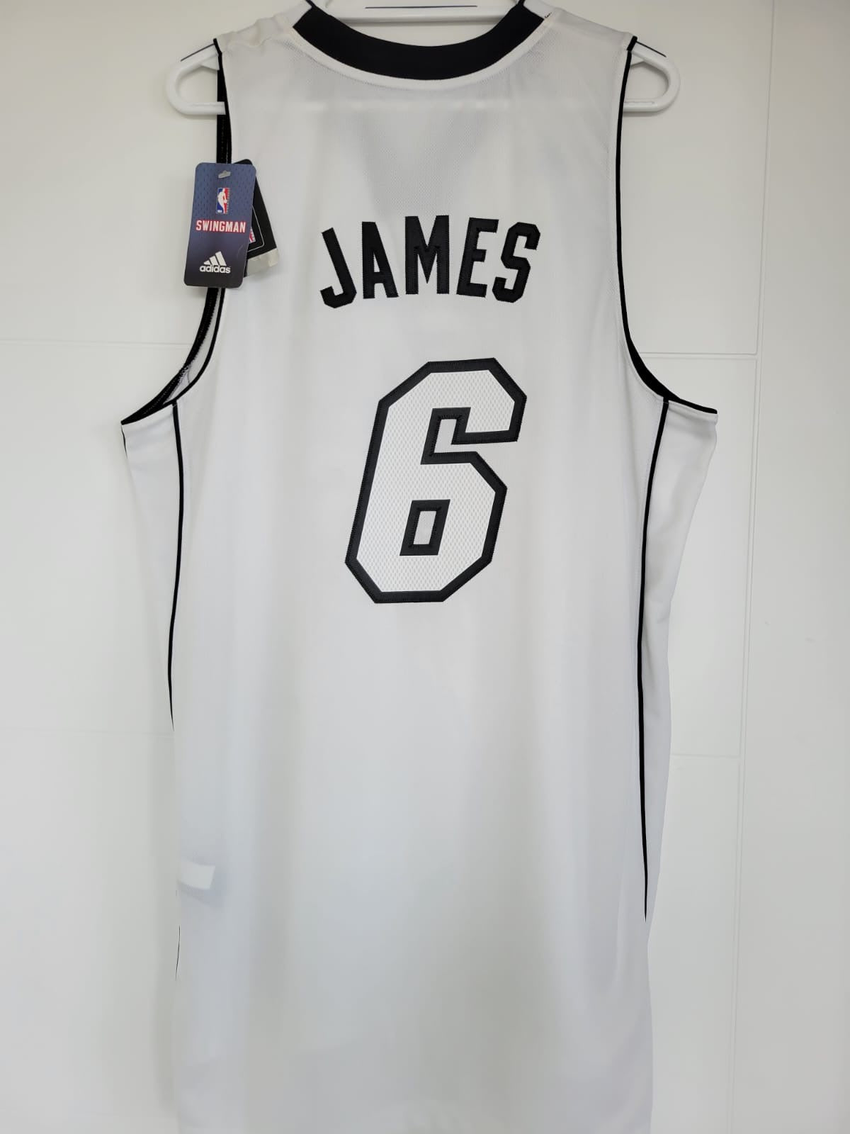 Heat LeBron James Adidas Swingman White Hot L (NWT)