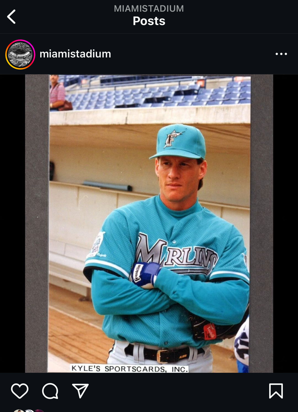 Marlins 1993 Batting Practice Majestic Teal L (used)