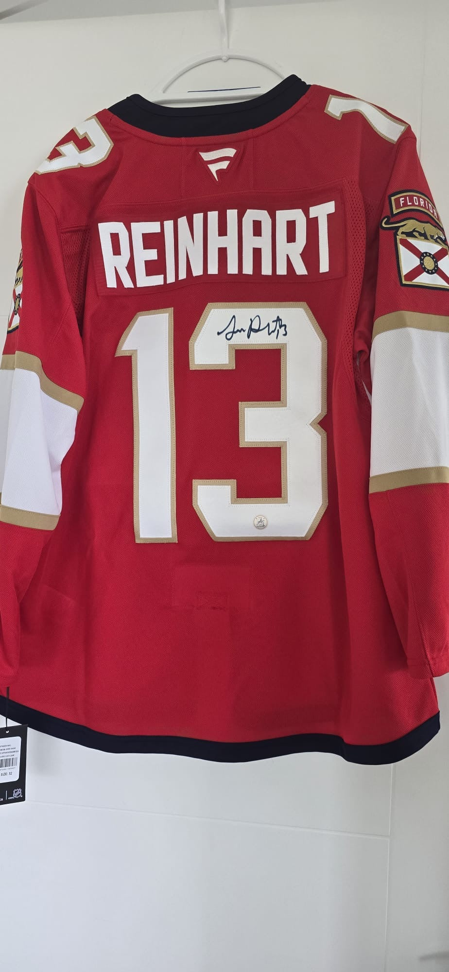 Panthers Sam Reinhart Autographed Fanatics Premium 52 (NWT) AJ Sports COI
