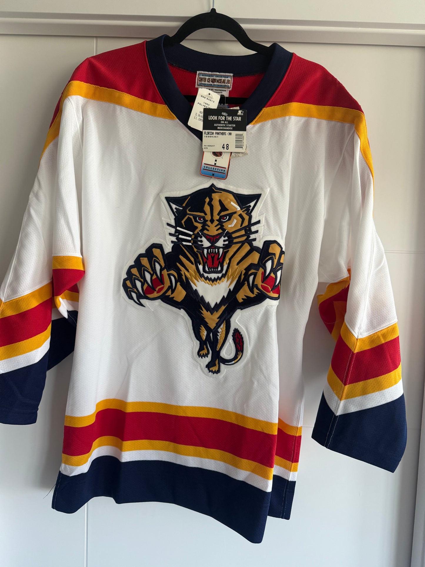 Panthers Starter Retail Authentic White Jersey Sz 48 (NWT) READ