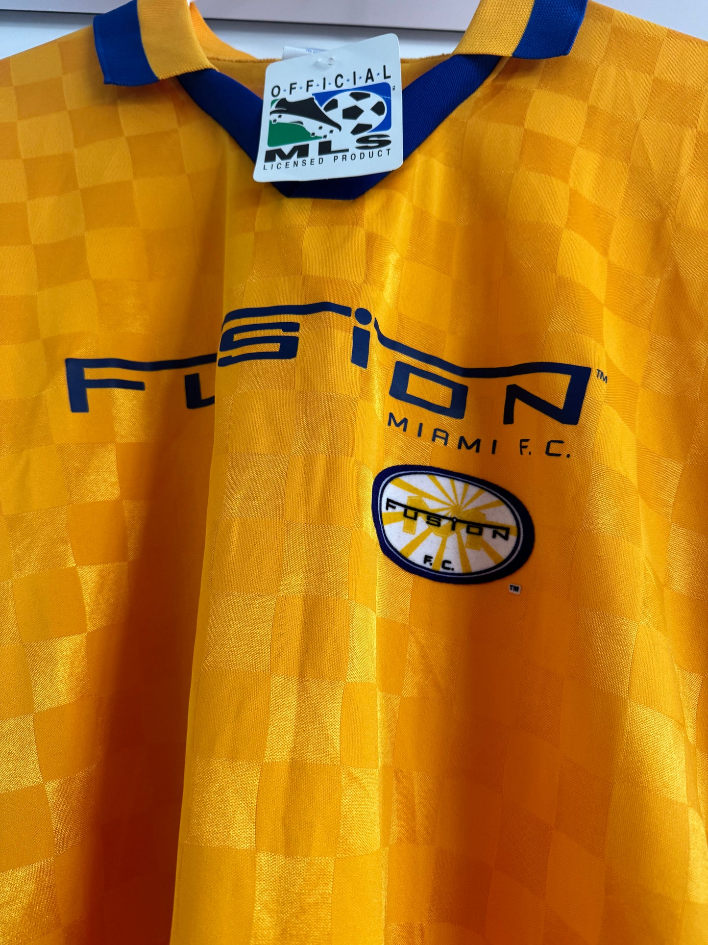 Miami Fusion 1990s Majestic Replica Yellow Jersey L NWT