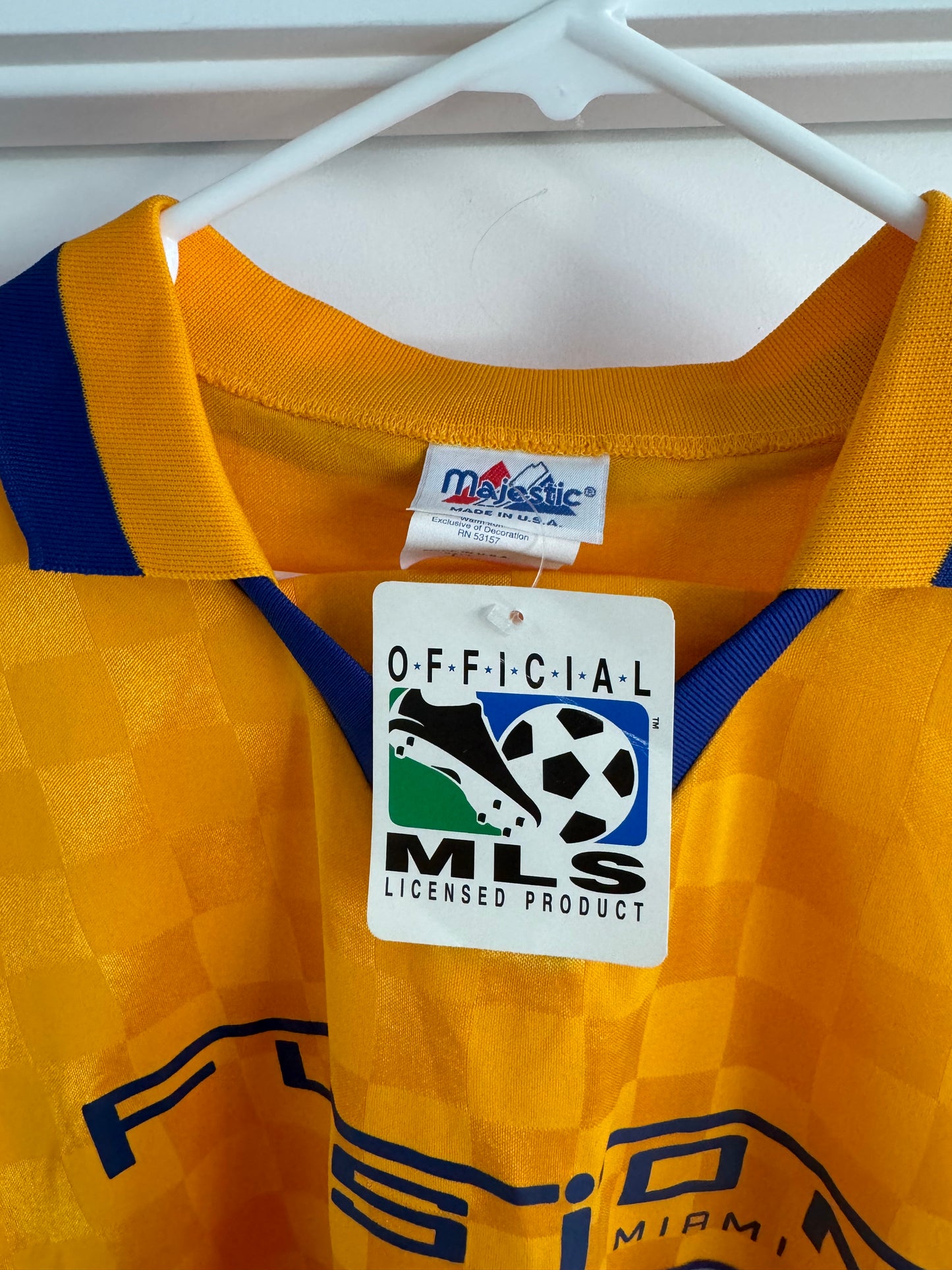 Miami Fusion 1990s Majestic Replica Yellow Jersey L NWT