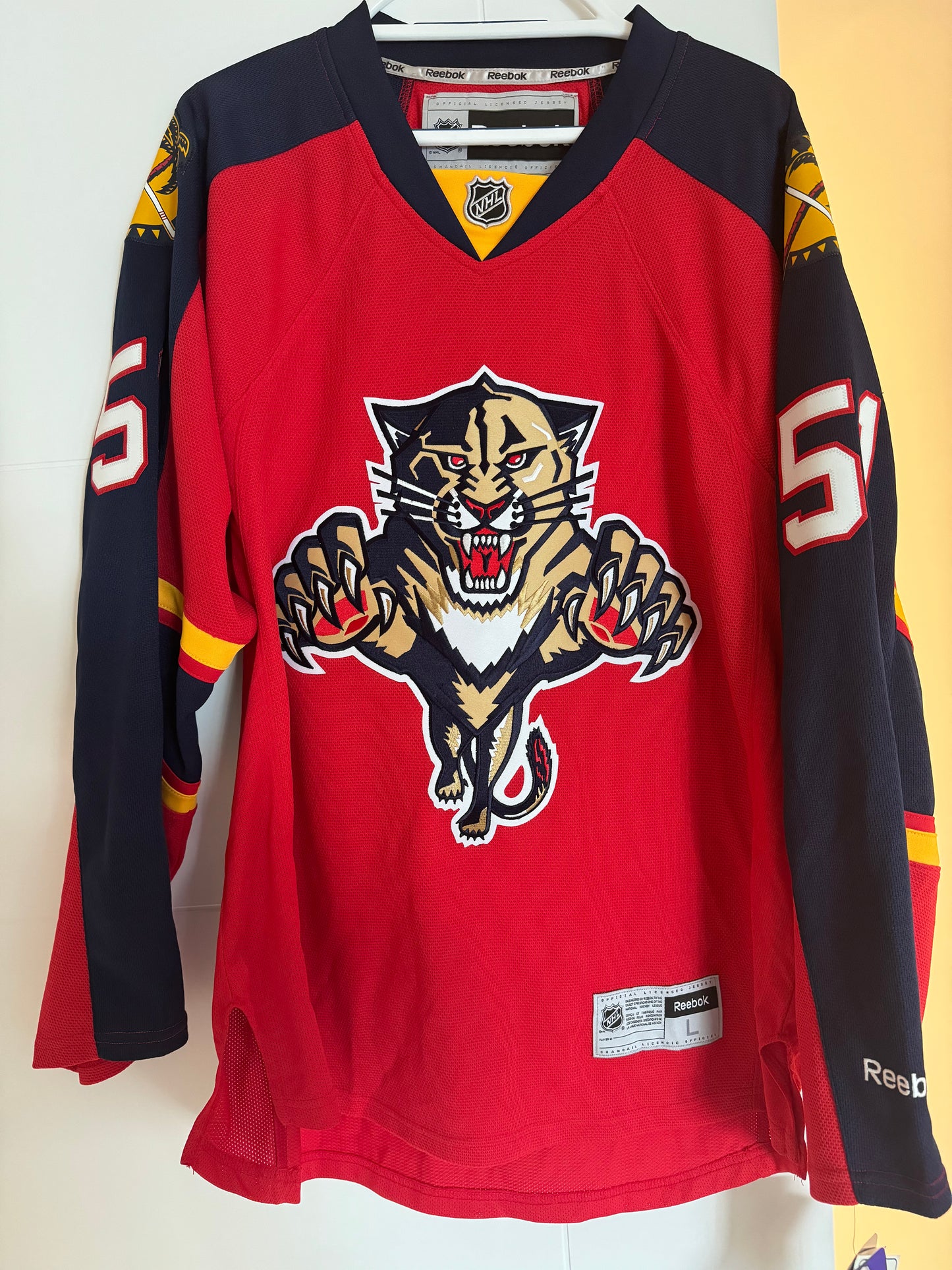 Panthers Brian Campbell Reebok Replica Red L NWT