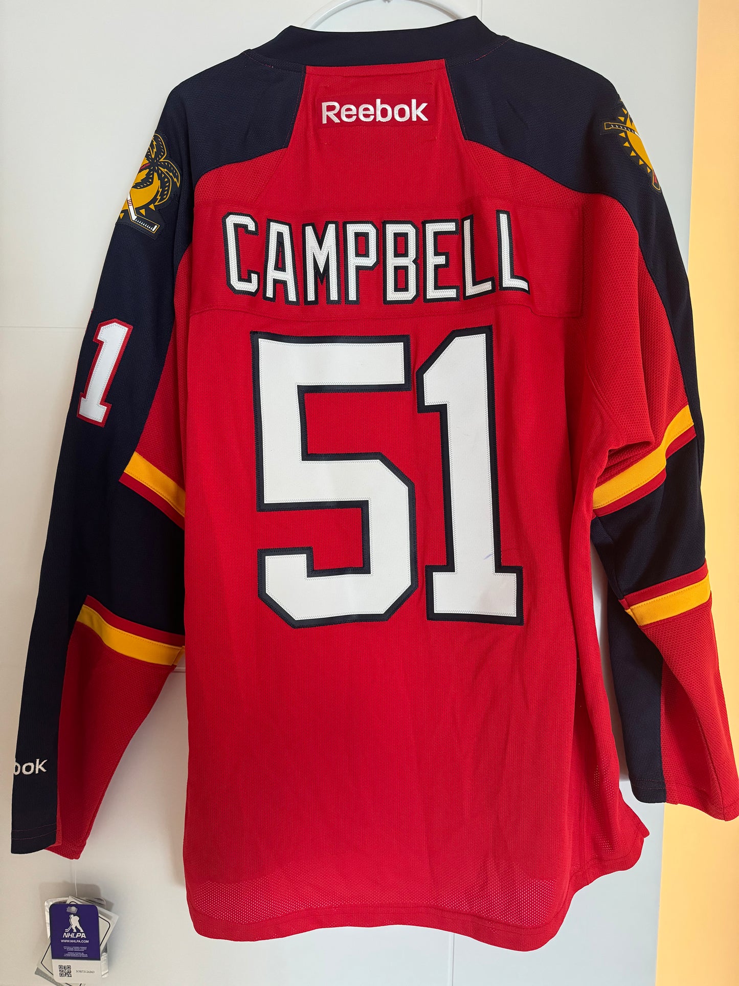 Panthers Brian Campbell Reebok Replica Red L NWT