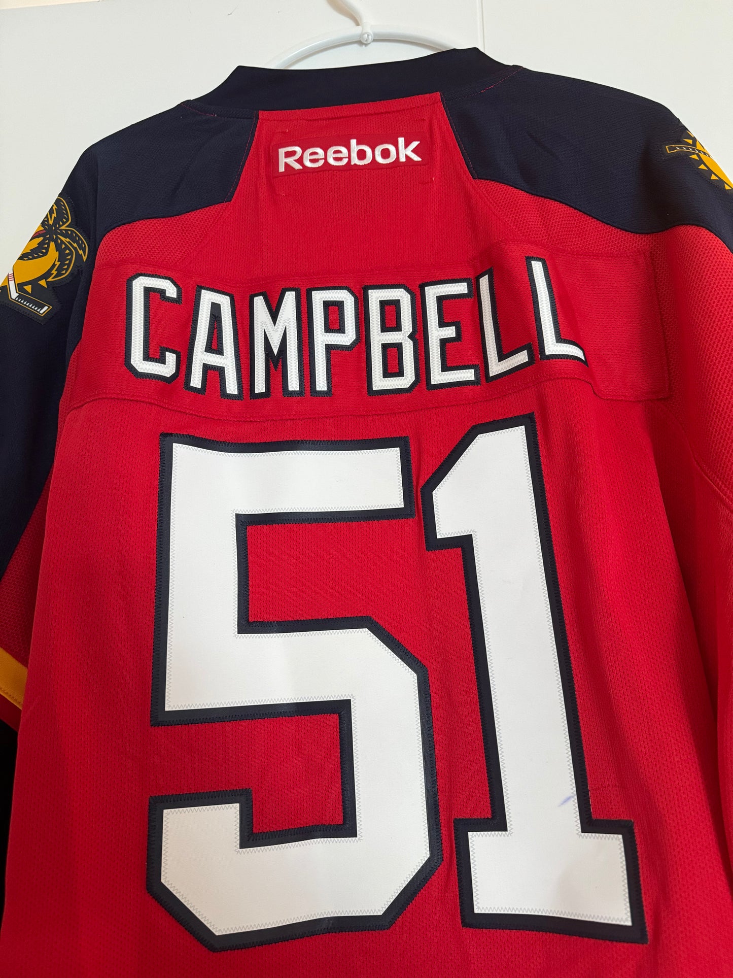 Panthers Brian Campbell Reebok Replica Red L NWT